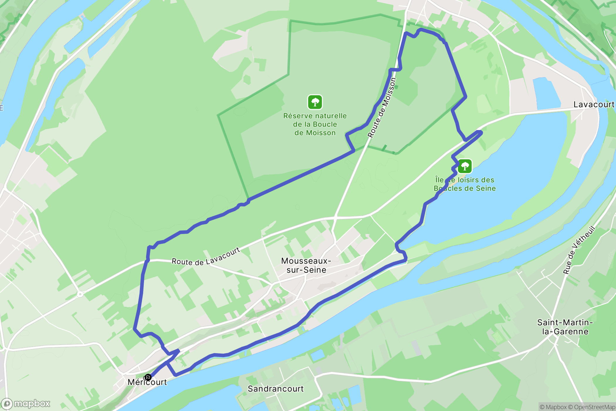 Méricourt : carte du parcours de randonnée - France