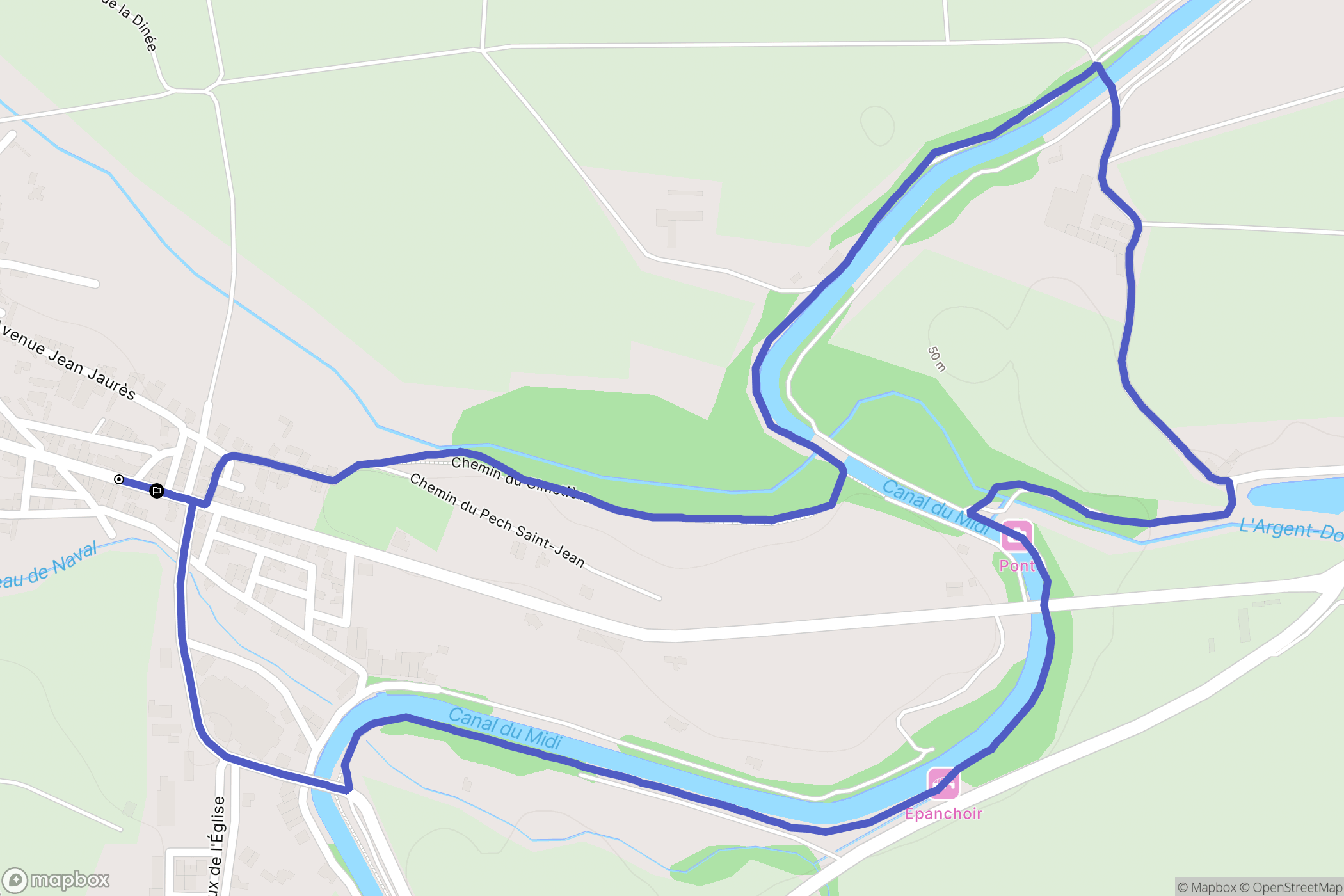 La Redorte : carte du parcours de randonnée - France