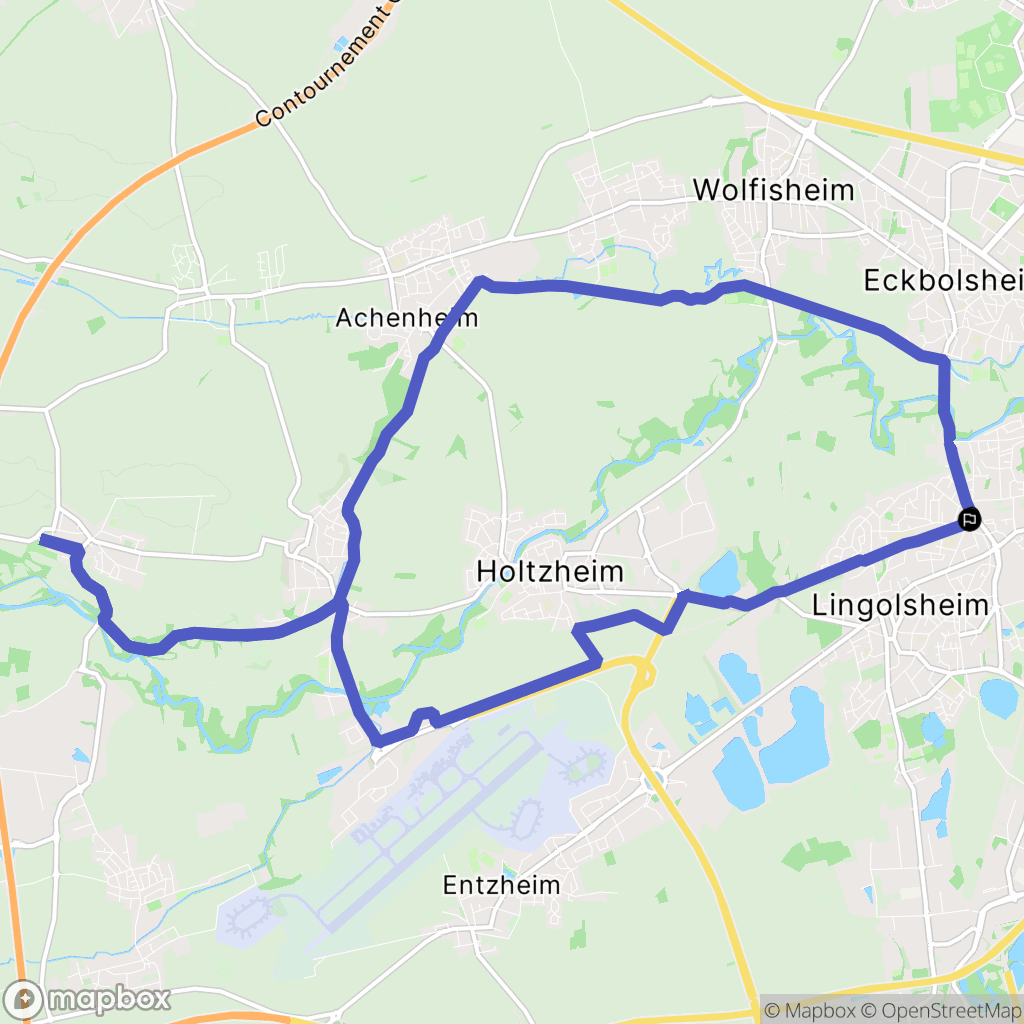Lingolsheim : carte du parcours de randonnée - France