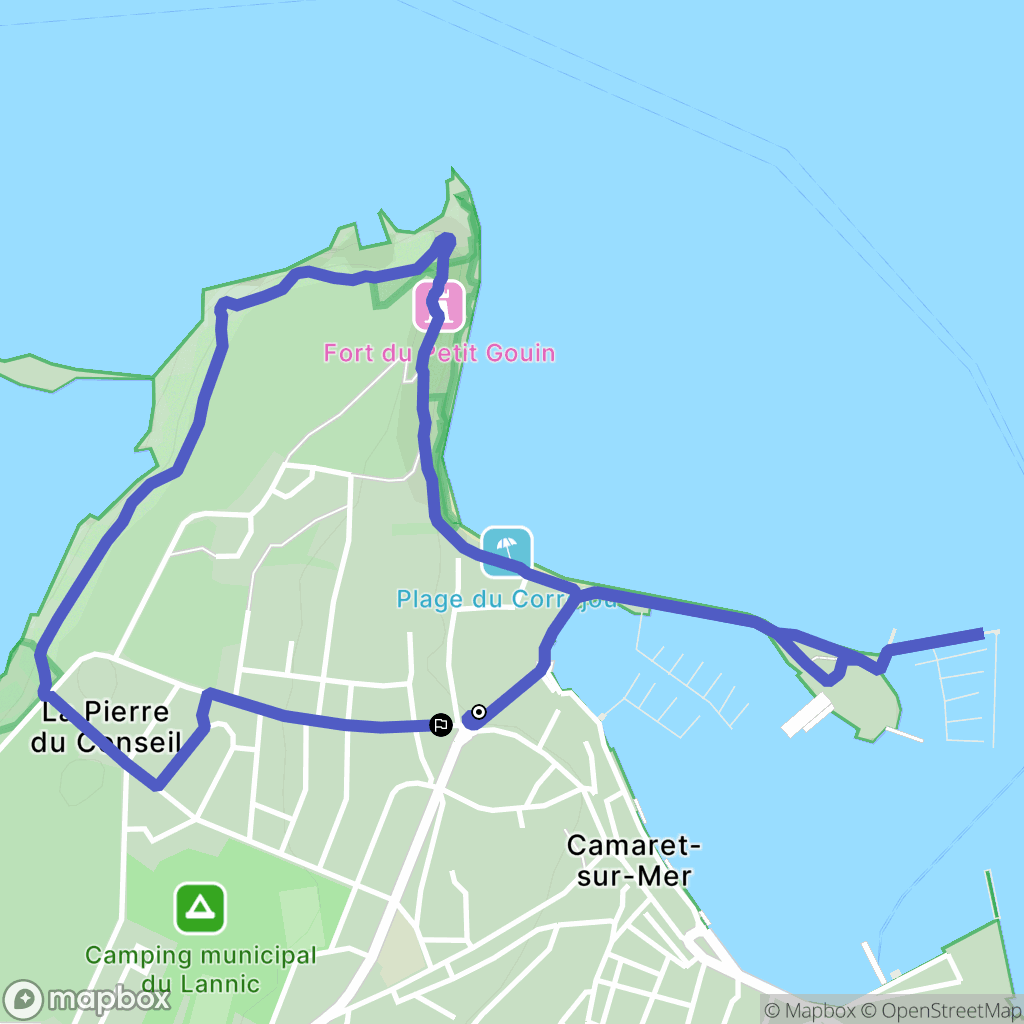 Camaret-sur-Mer : carte du parcours de randonnée - France