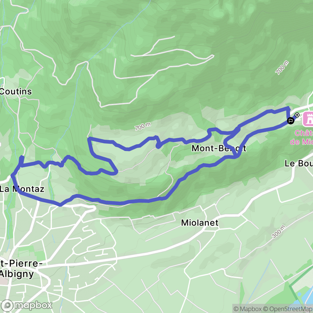 Saint-Pierre-d'Albigny : carte du parcours de randonnée - France