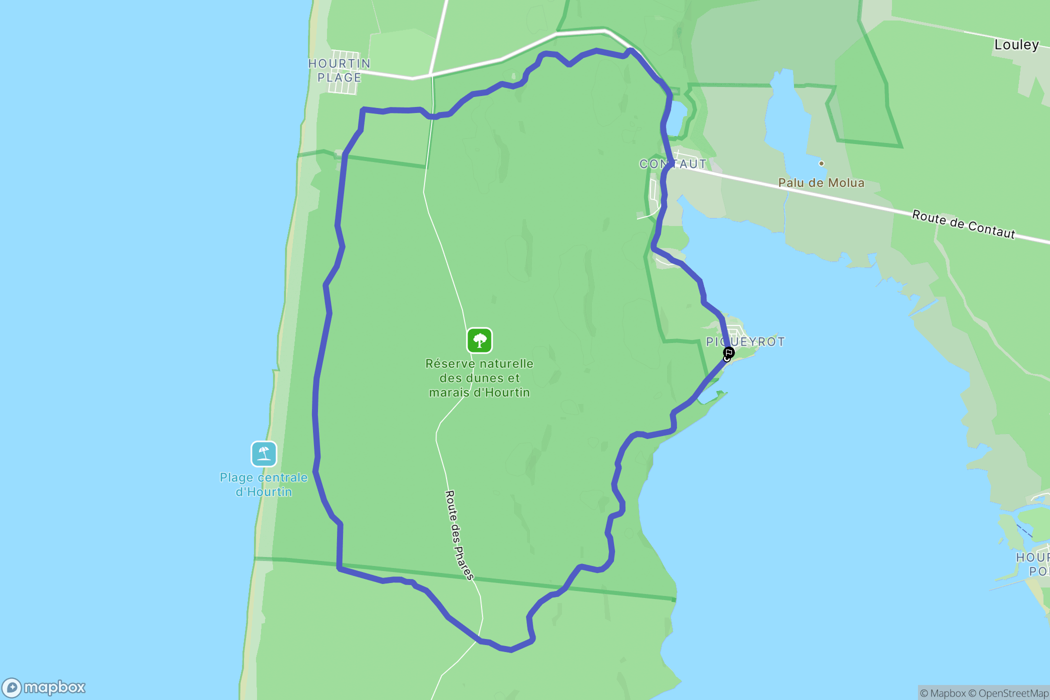 Hourtin : carte du parcours de randonnée - France
