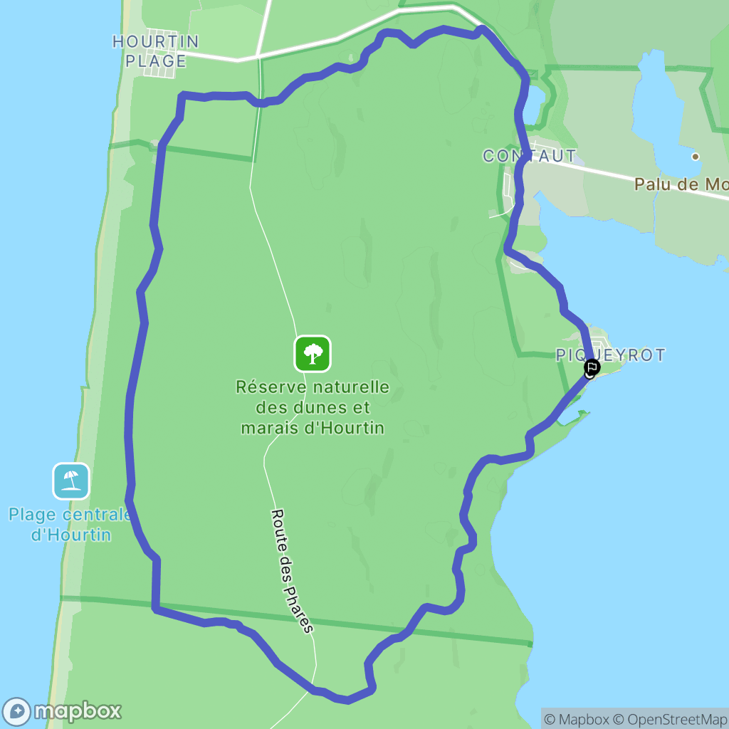 Hourtin : carte du parcours de randonnée - France
