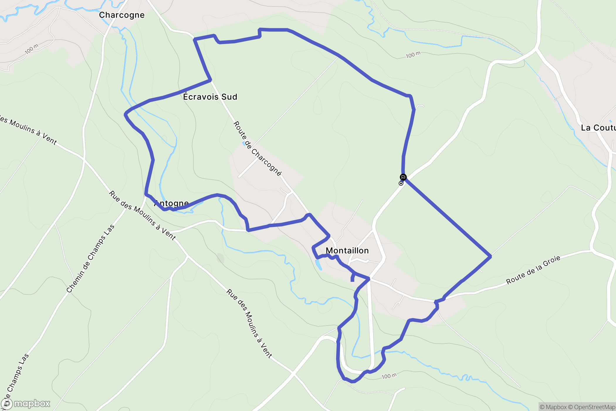Montaillon : carte du parcours de randonnée - France