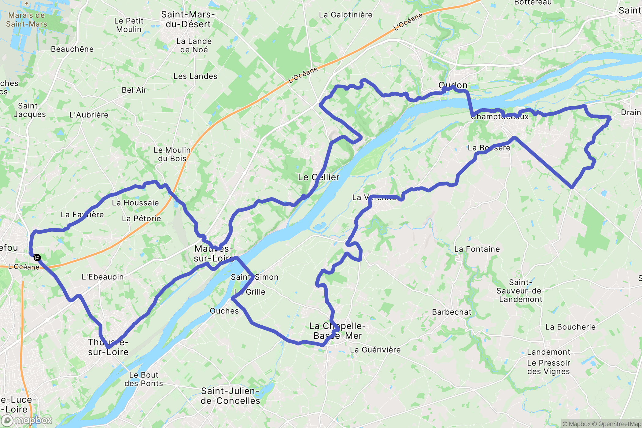 Carquefou : carte du parcours de randonnée - France