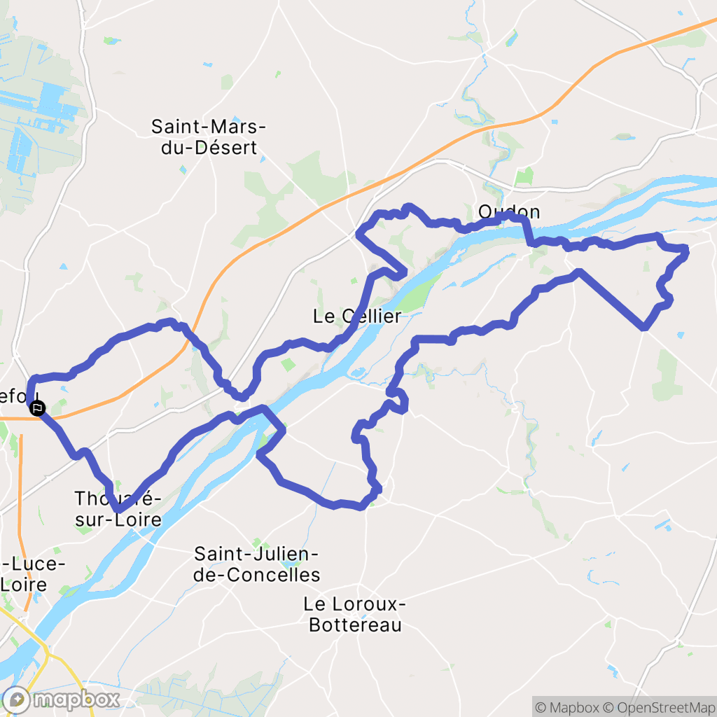 Carquefou : carte du parcours de randonnée - France