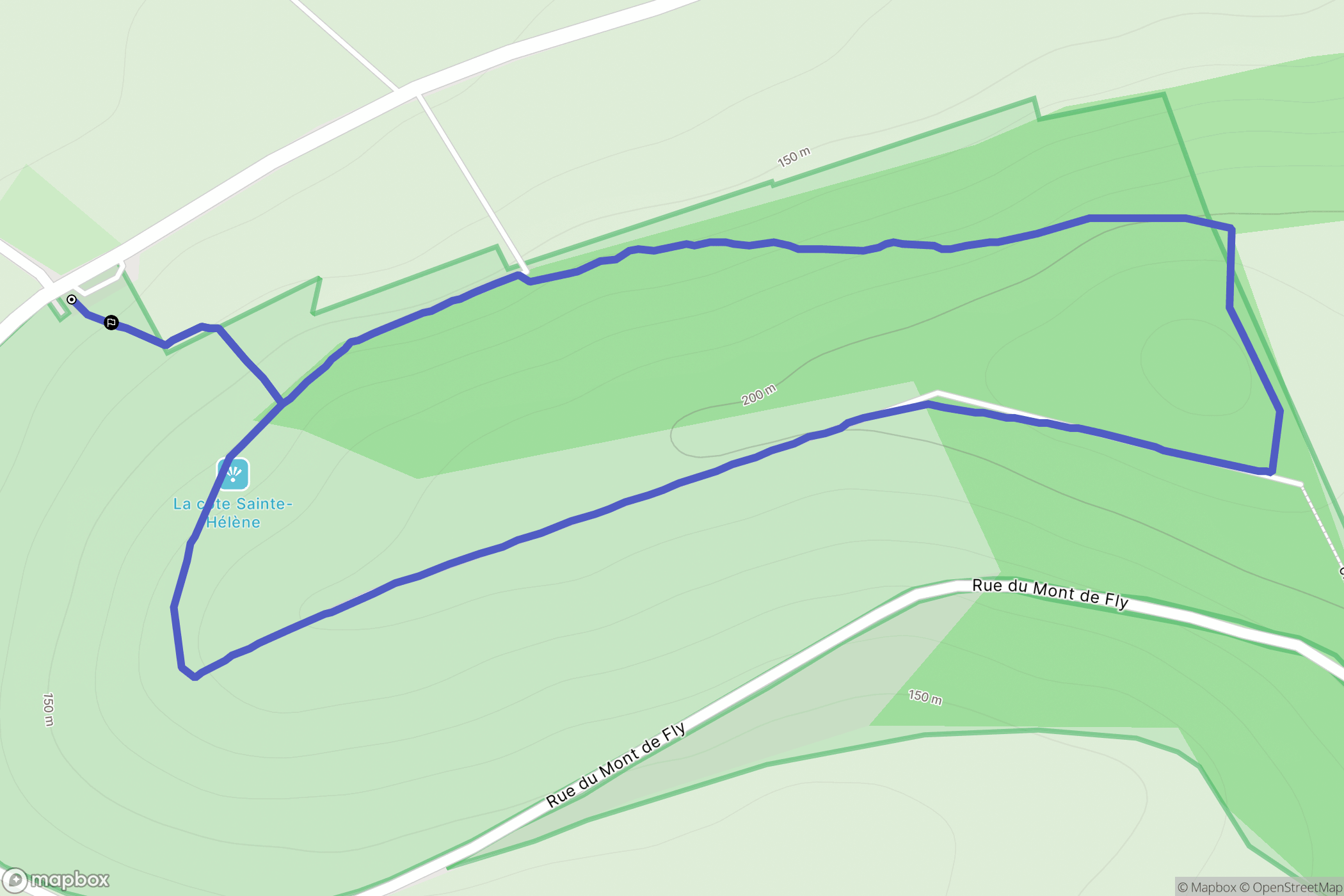 Saint-Pierre-es-Champs : carte du parcours de randonnée - France