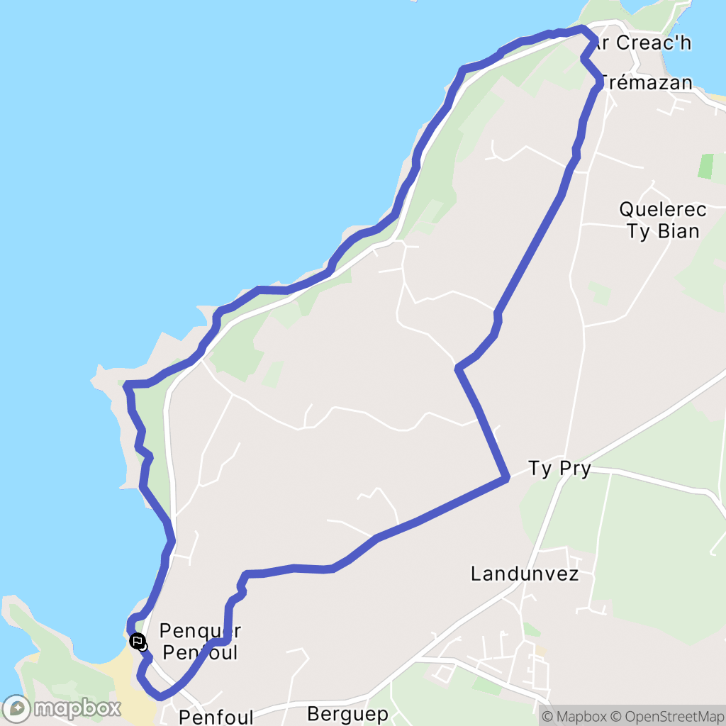 Landunvez : carte du parcours de randonnée - France