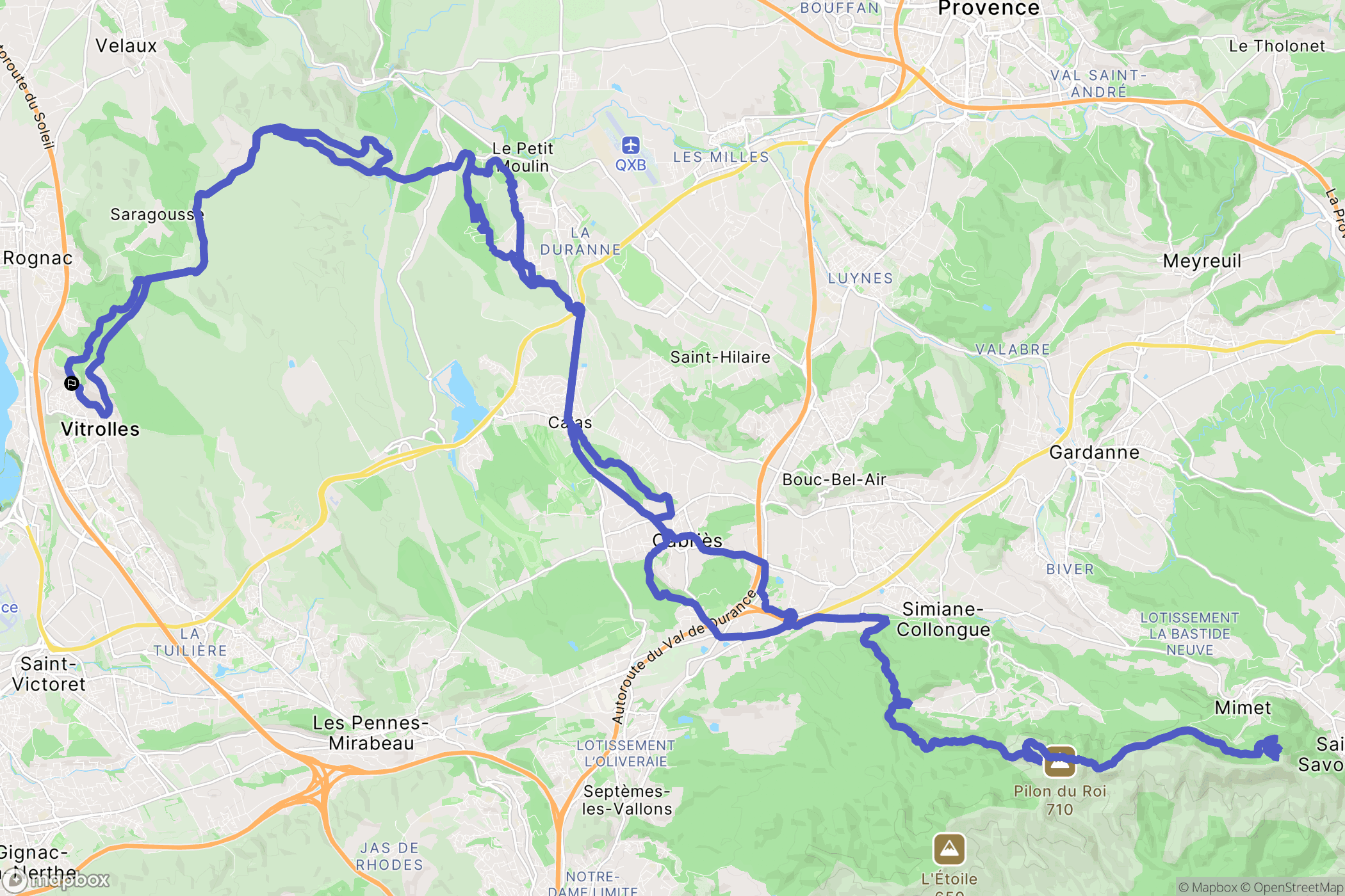 Vitrolles : carte du parcours de randonnée - France