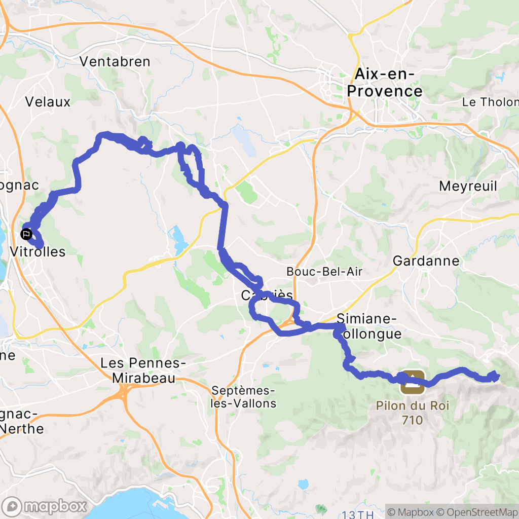 Vitrolles : carte du parcours de randonnée - France