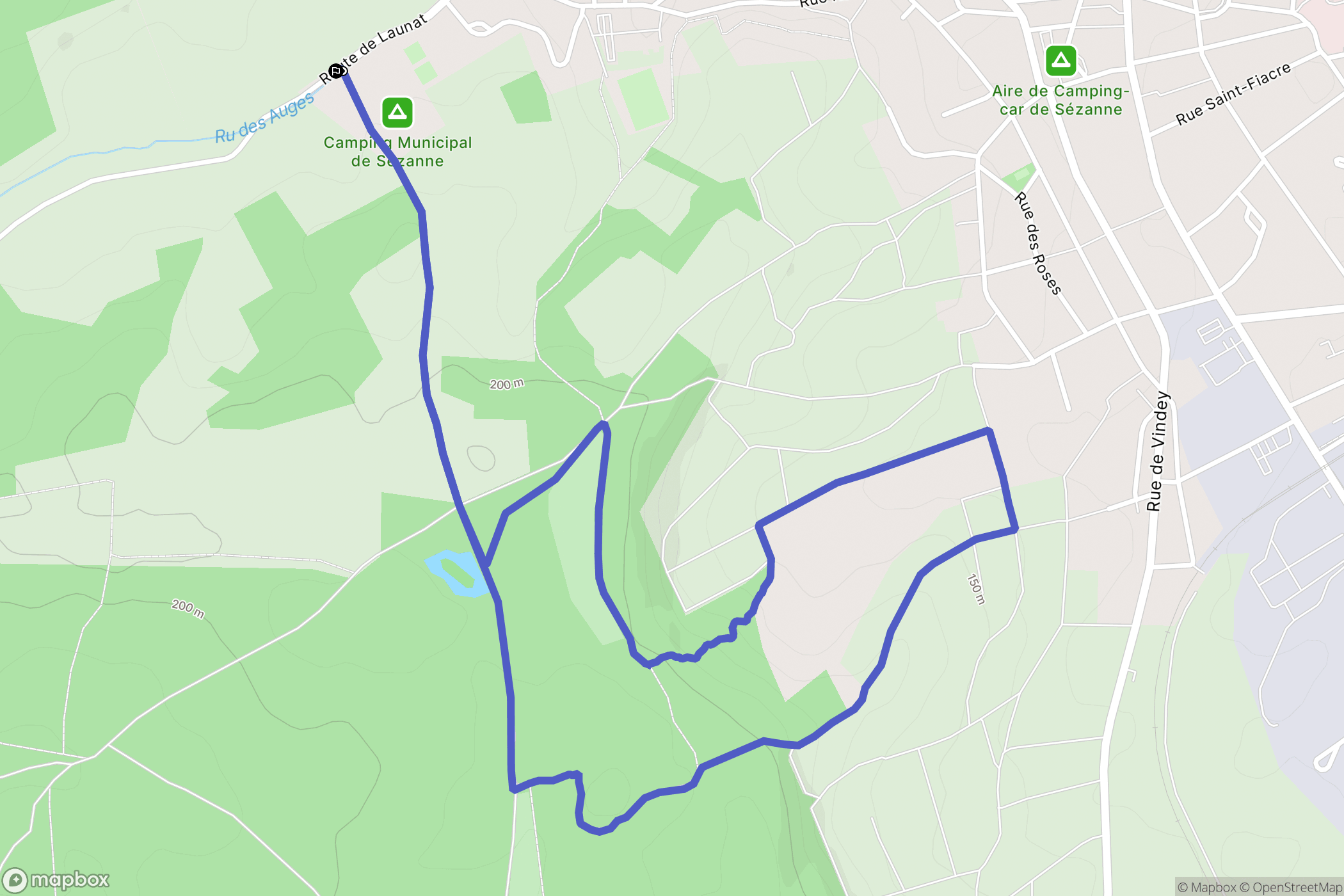 Sézanne : carte du parcours de randonnée - France
