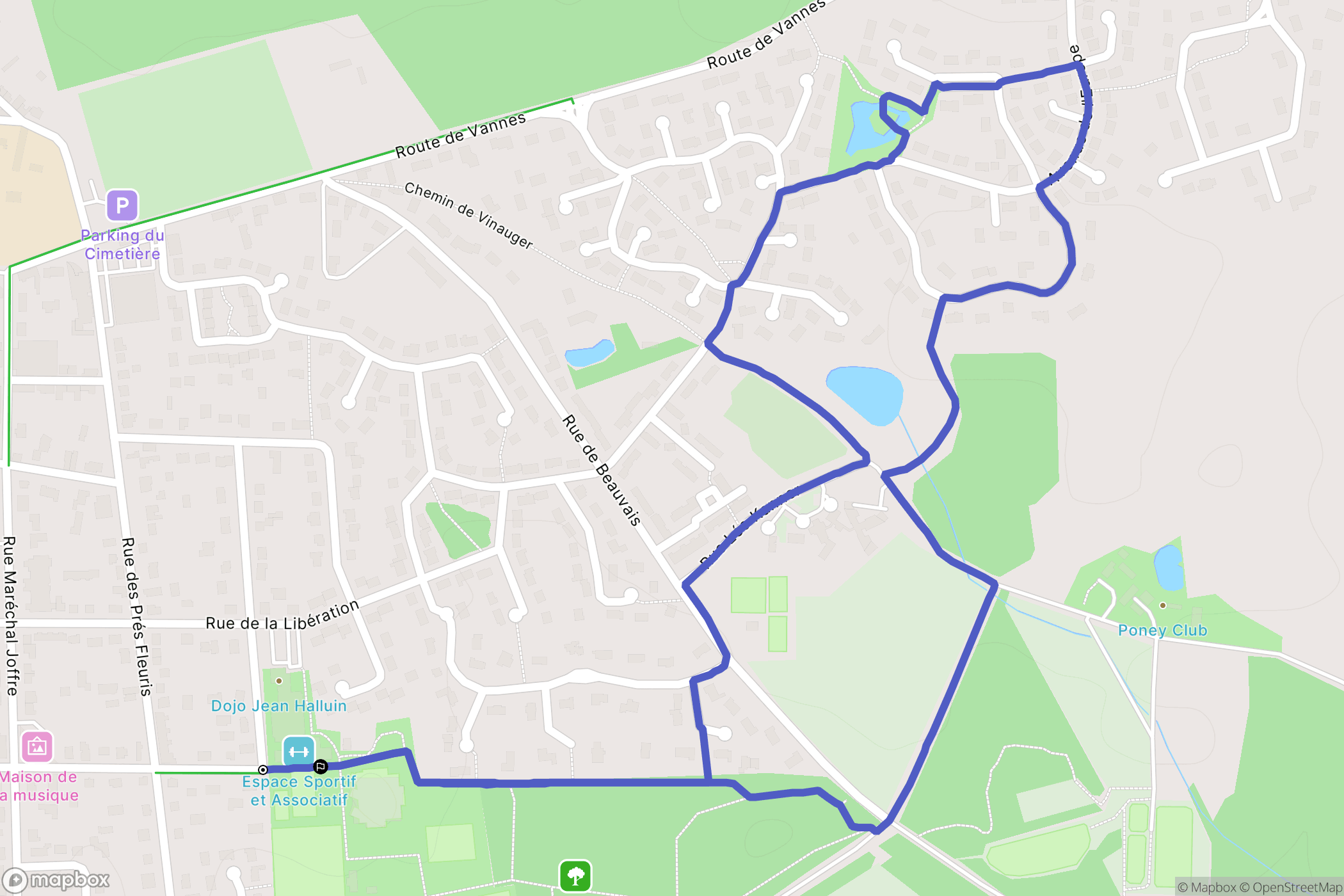 La Ferté-Saint-Aubin : carte du parcours de randonnée - France