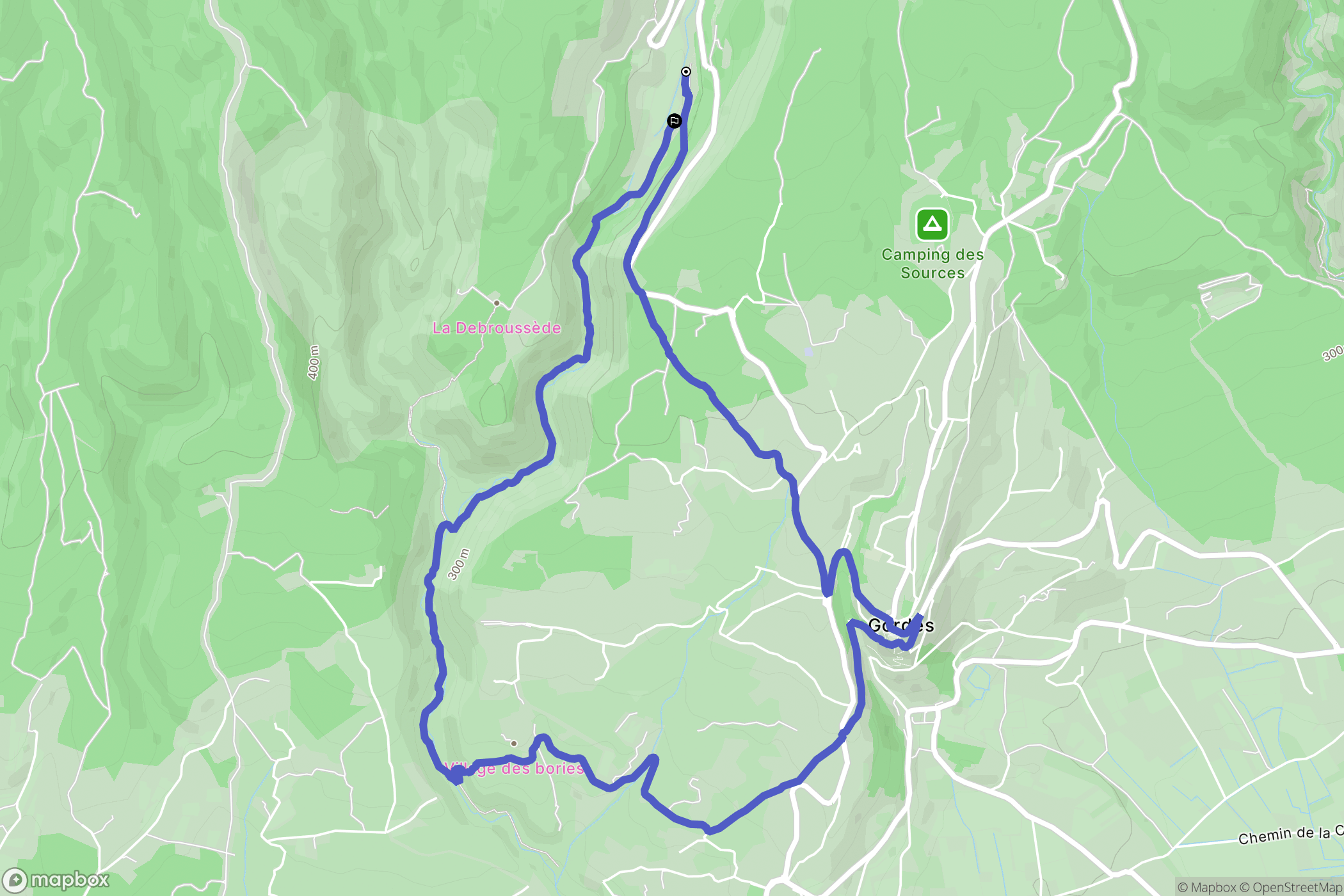 Gordes : carte du parcours de randonnée - France