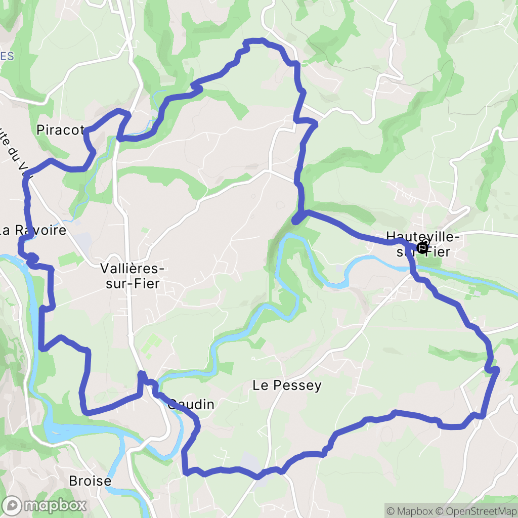 Hauteville-sur-Fier : carte du parcours de randonnée - France