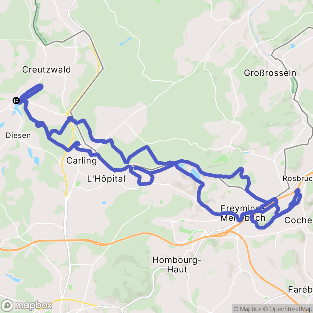 Creutzwald : carte du parcours de randonnée - France