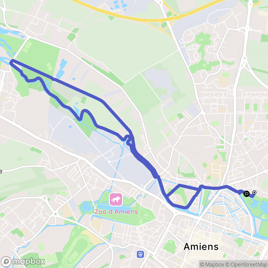 Amiens : carte du parcours de randonnée - France