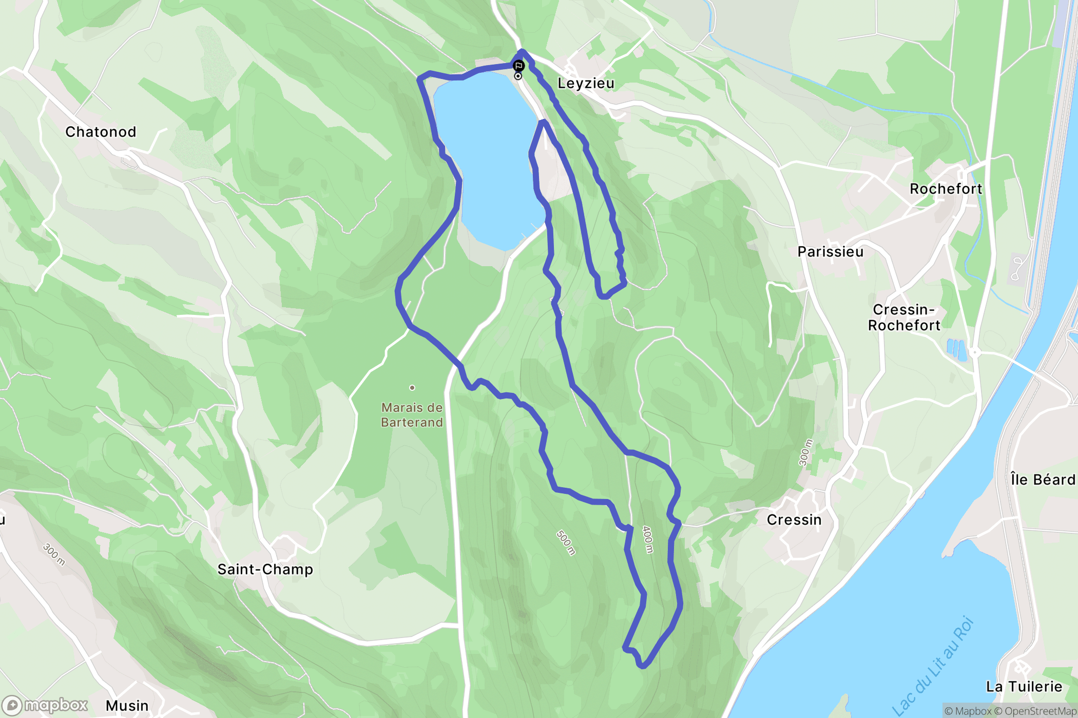 Pollieu : carte du parcours de randonnée - France