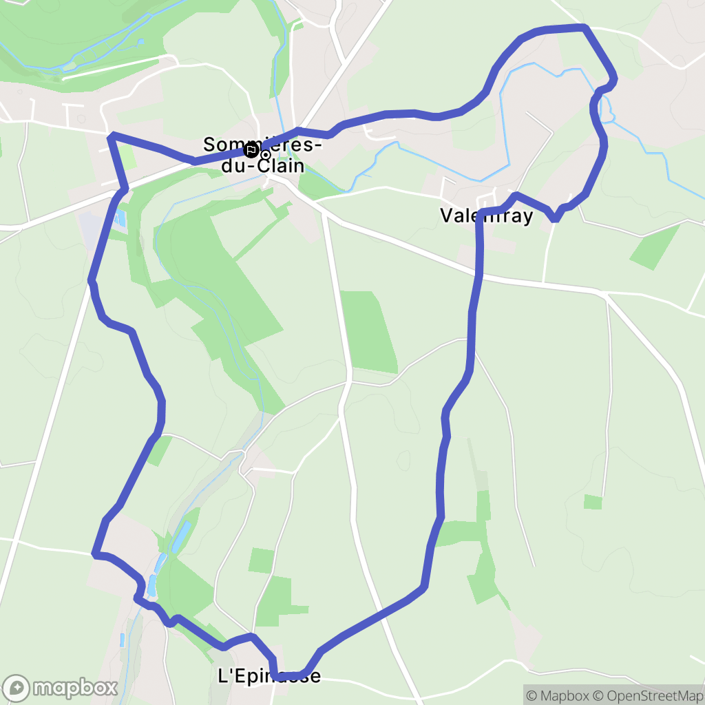 Sommières-du-Clain : carte du parcours de randonnée - France