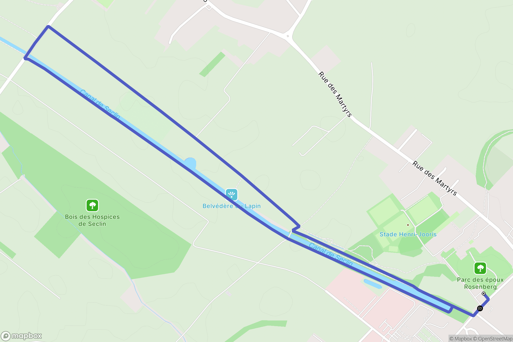 Seclin : carte du parcours de randonnée - France