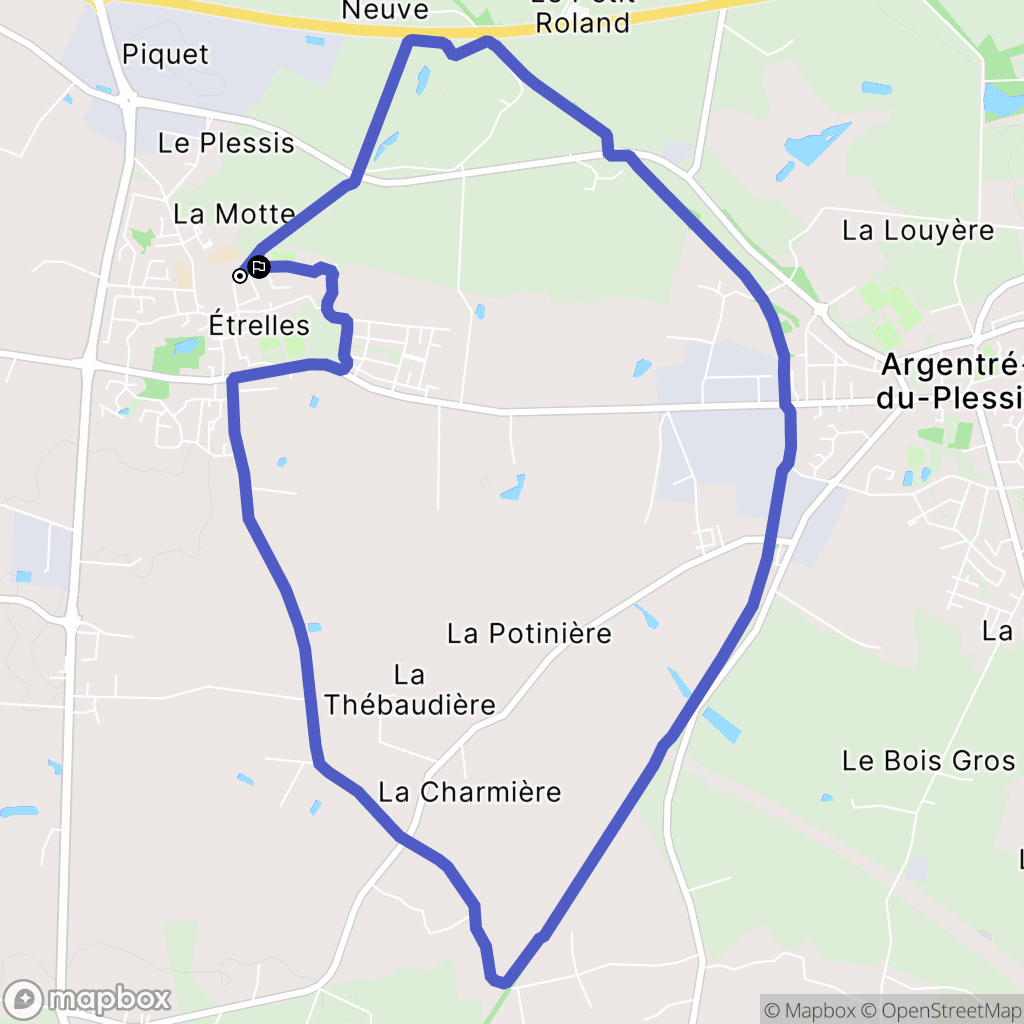 Étrelles : carte du parcours de randonnée - France