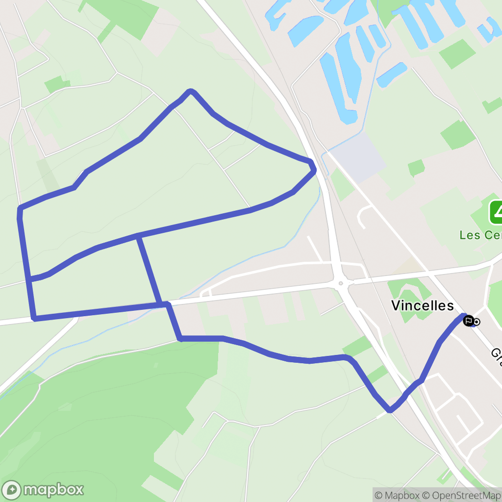 Vincelles : carte du parcours de randonnée - France
