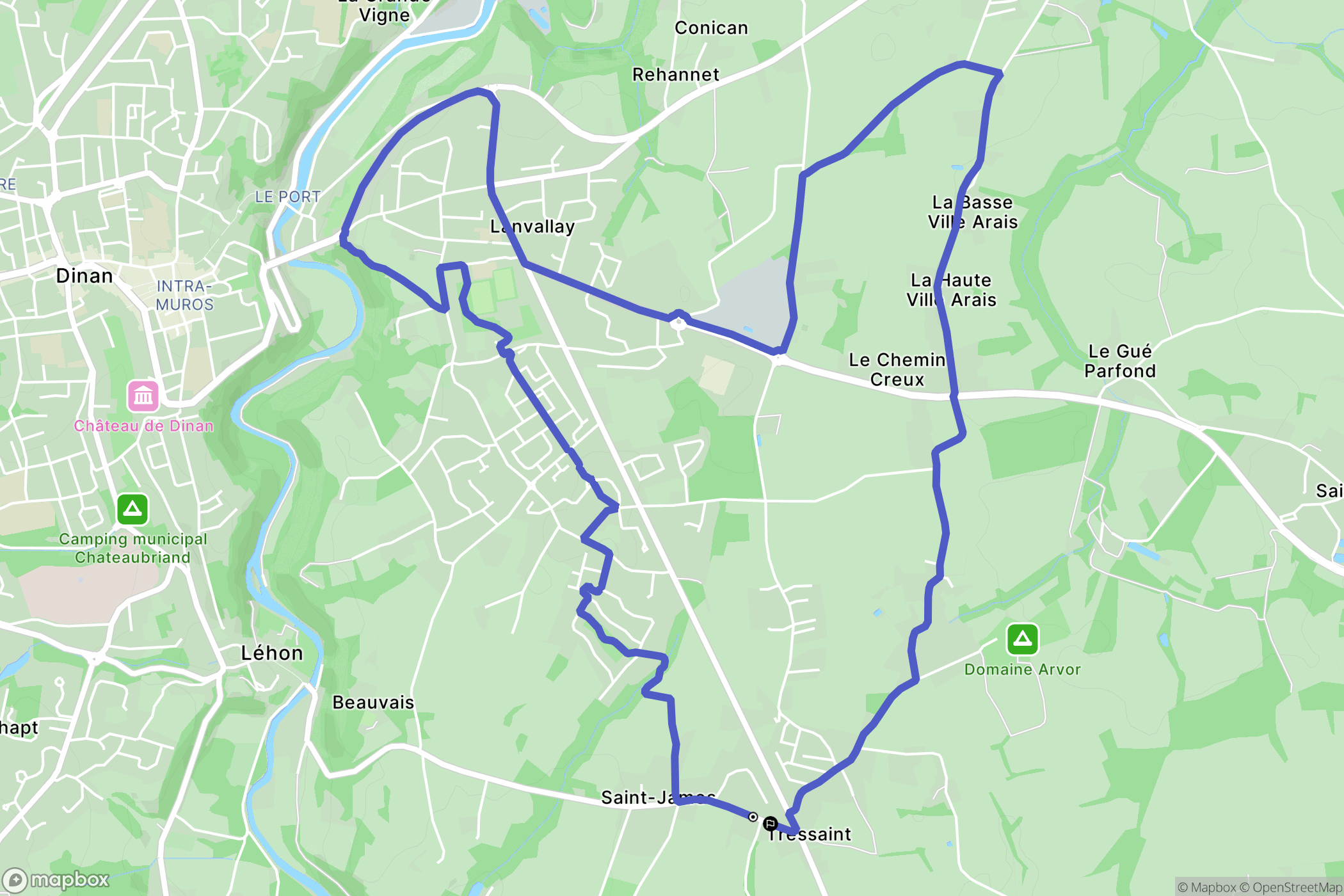 Lanvallay : carte du parcours de randonnée - France