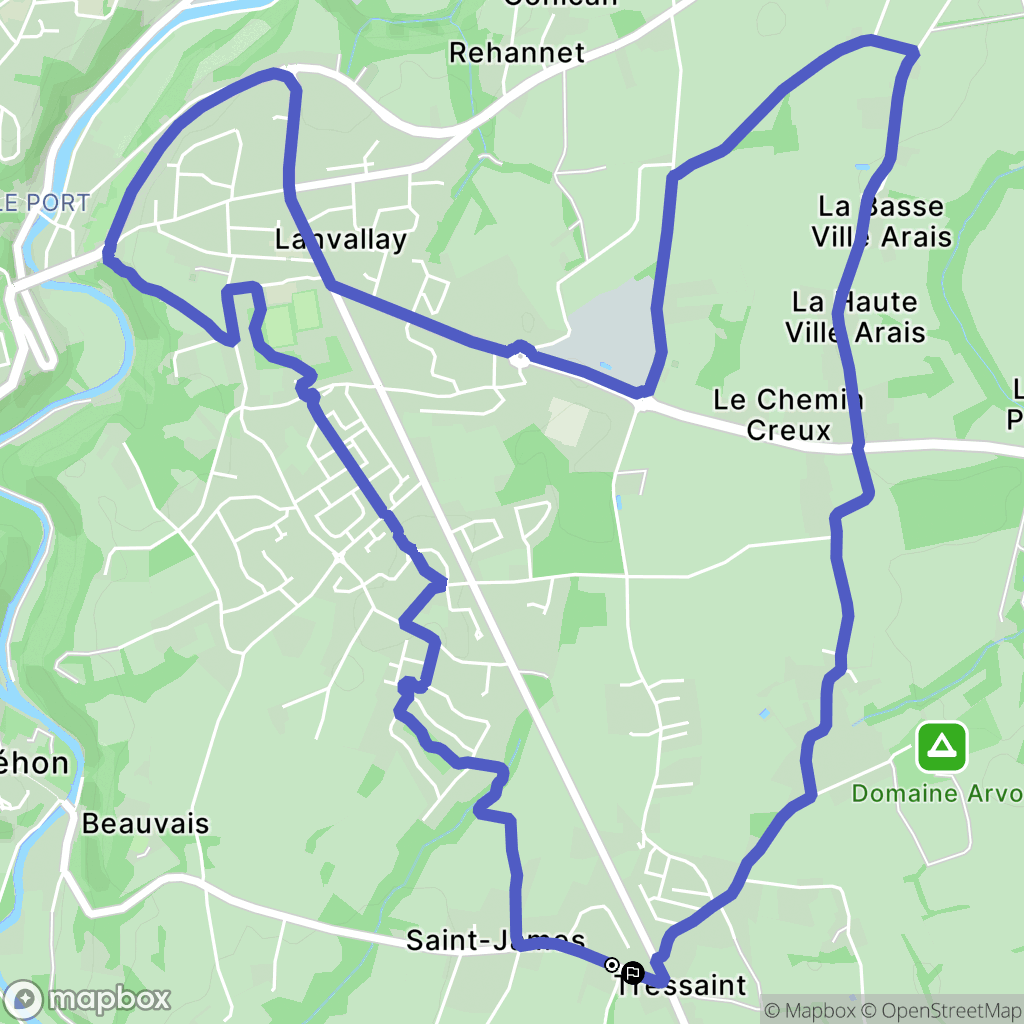 Lanvallay : carte du parcours de randonnée - France