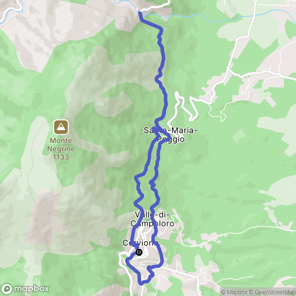Cervione : carte du parcours de randonnée - France