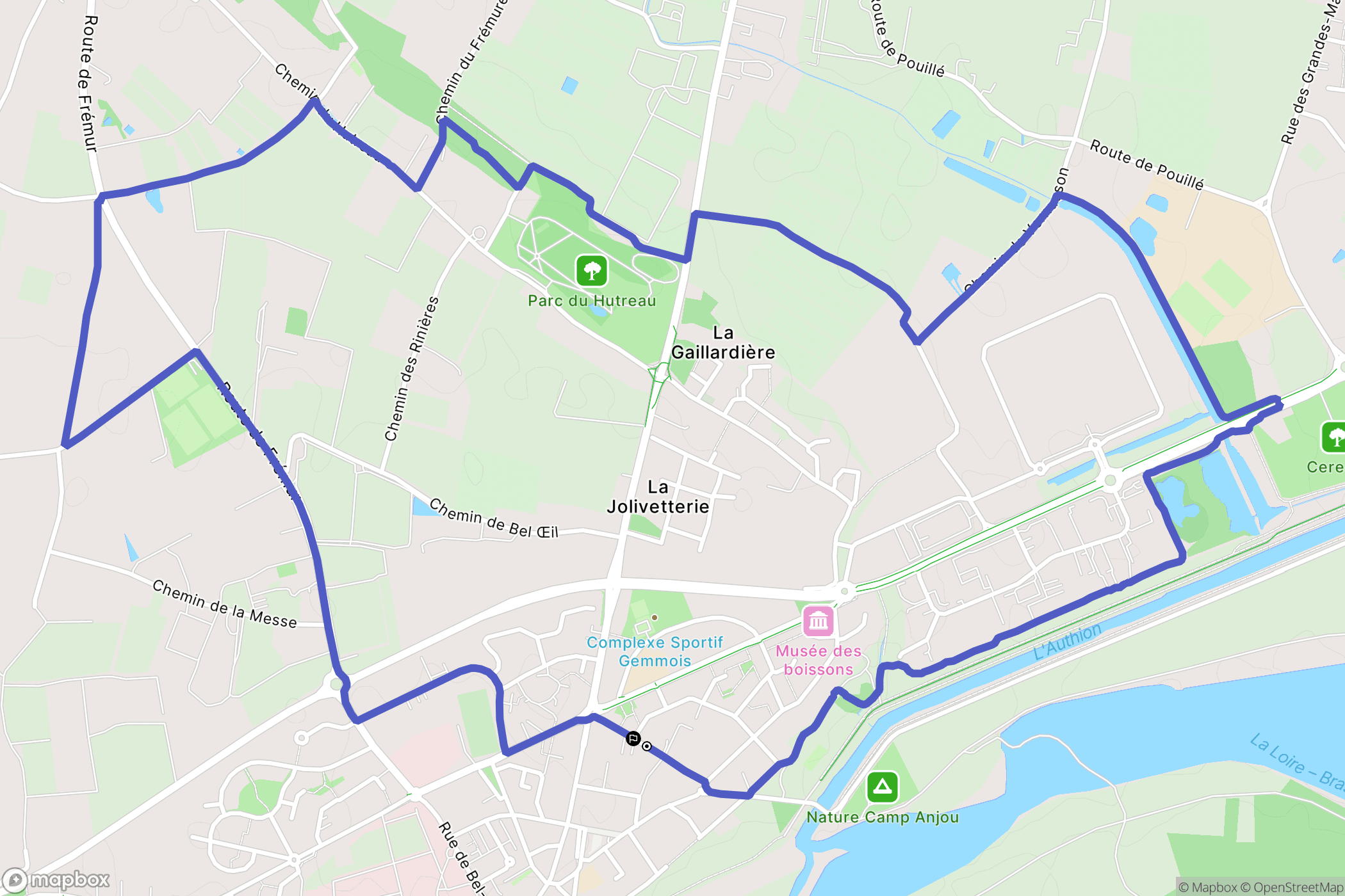Sainte-Gemmes-sur-Loire : carte du parcours de randonnée - France