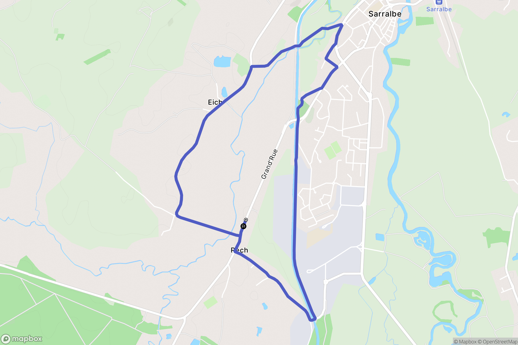 Sarralbe : carte du parcours de randonnée - France