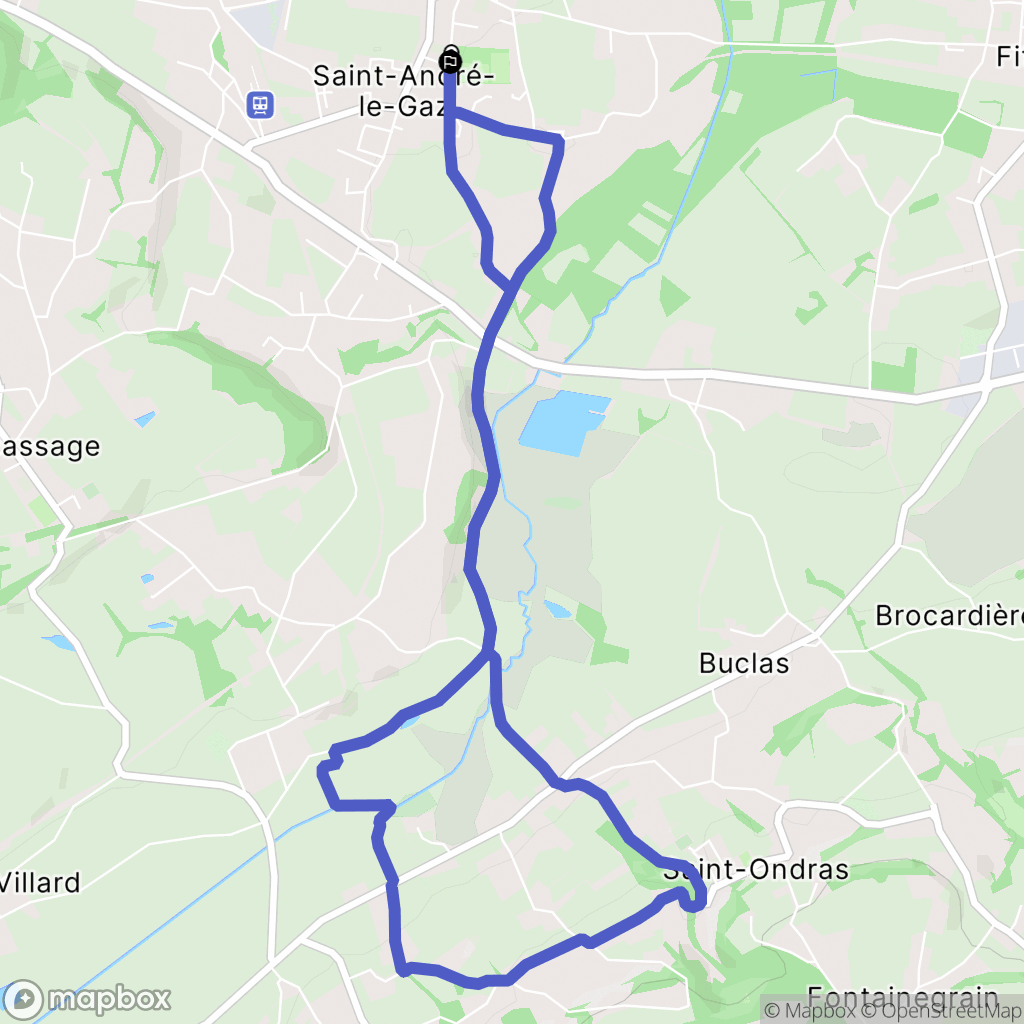 Saint-André-le-Gaz : carte du parcours de randonnée - France