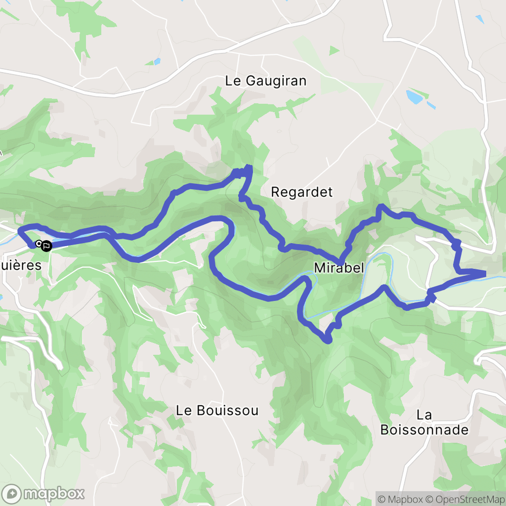 Prévinquières : carte du parcours de randonnée - France