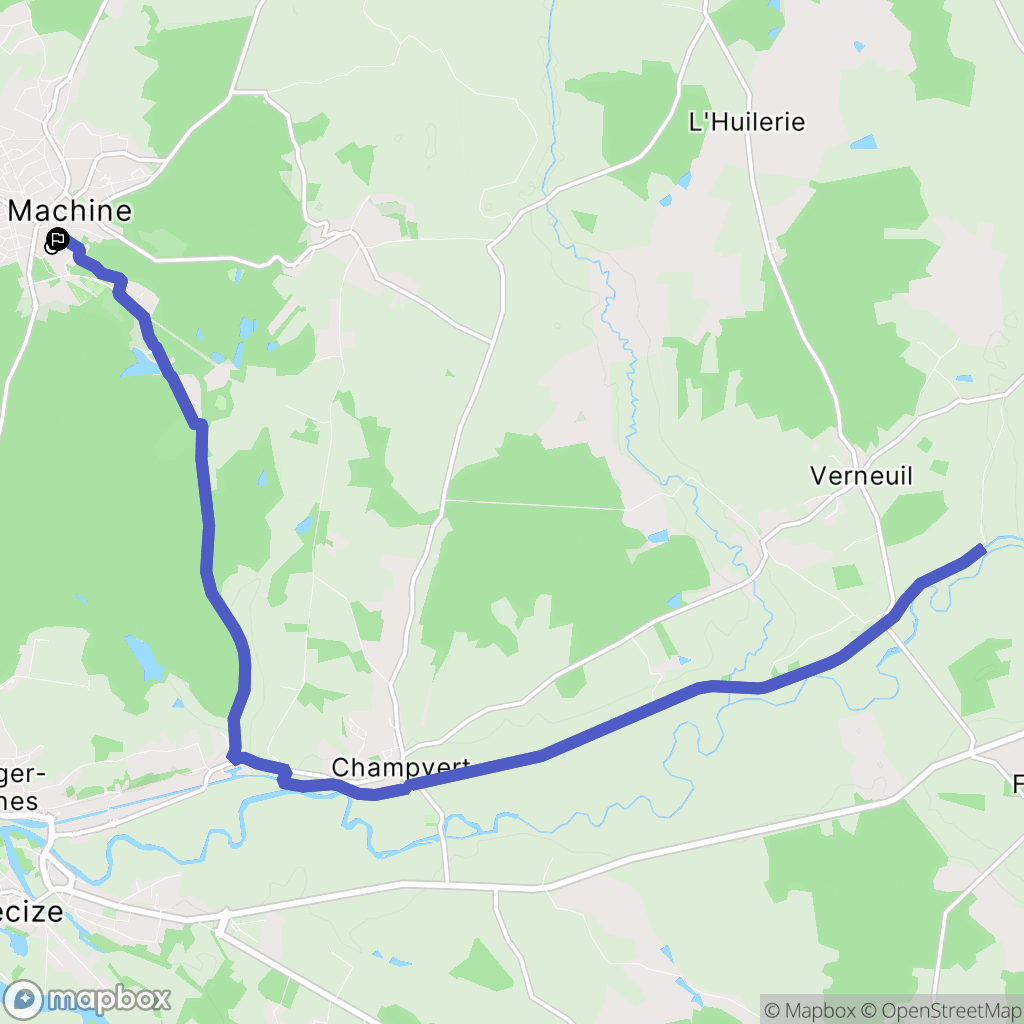 La Machine : carte du parcours de randonnée - France