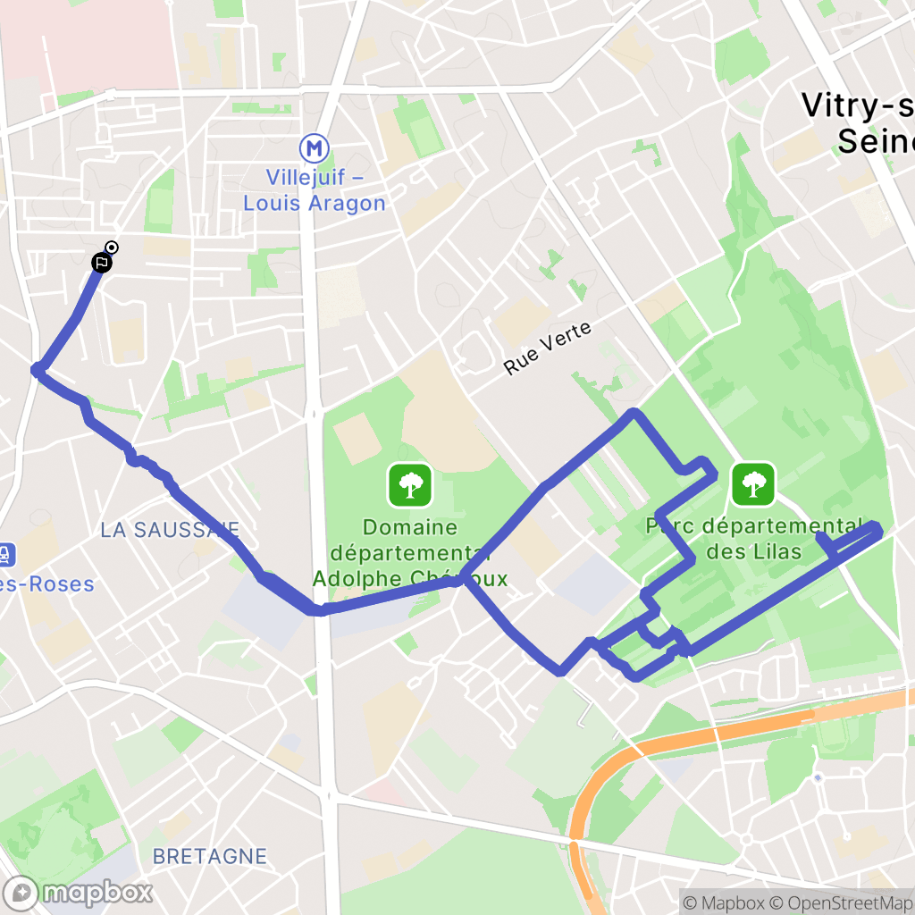 Villejuif : carte du parcours de randonnée - France