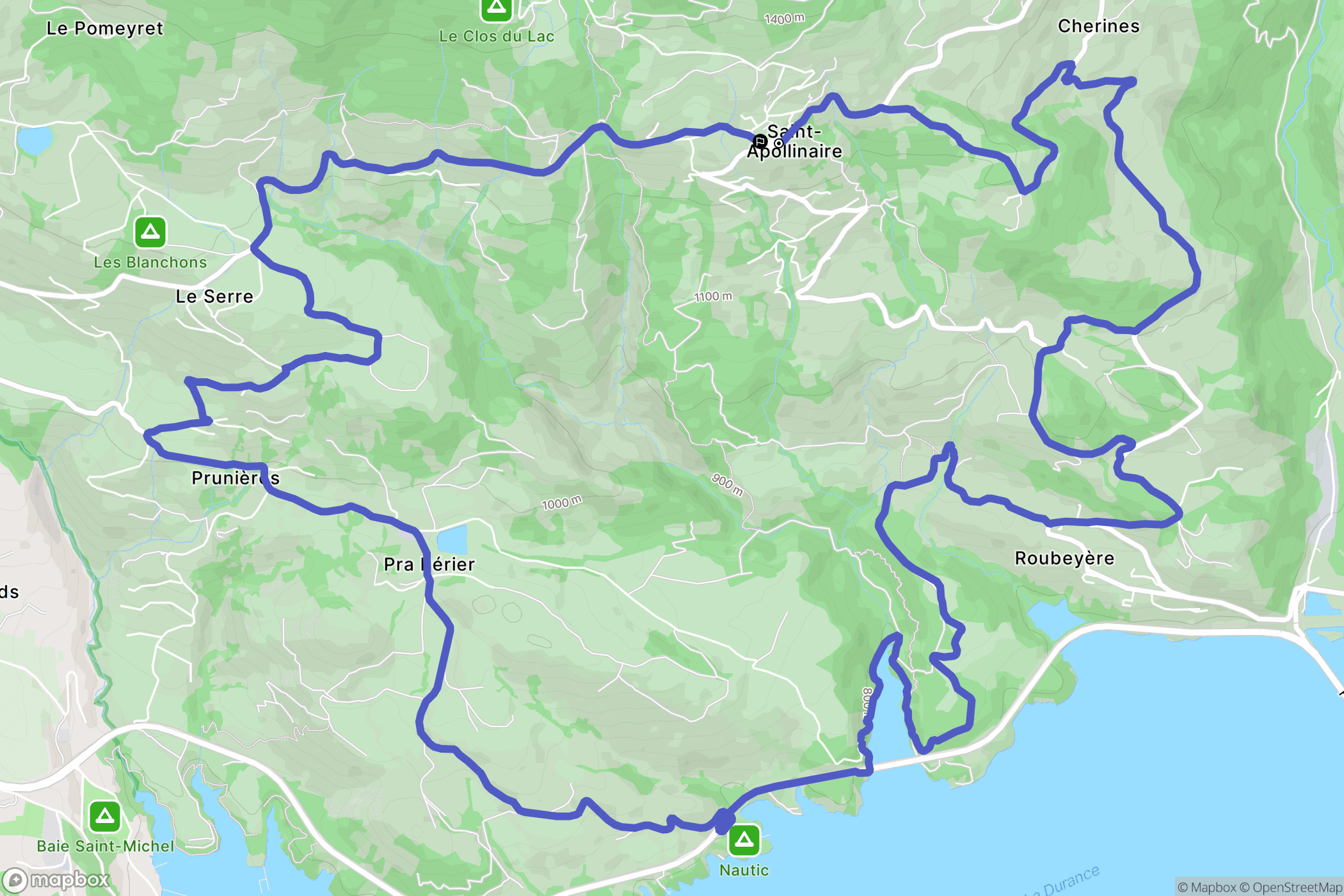 Saint-Apollinaire : carte du parcours de randonnée - France