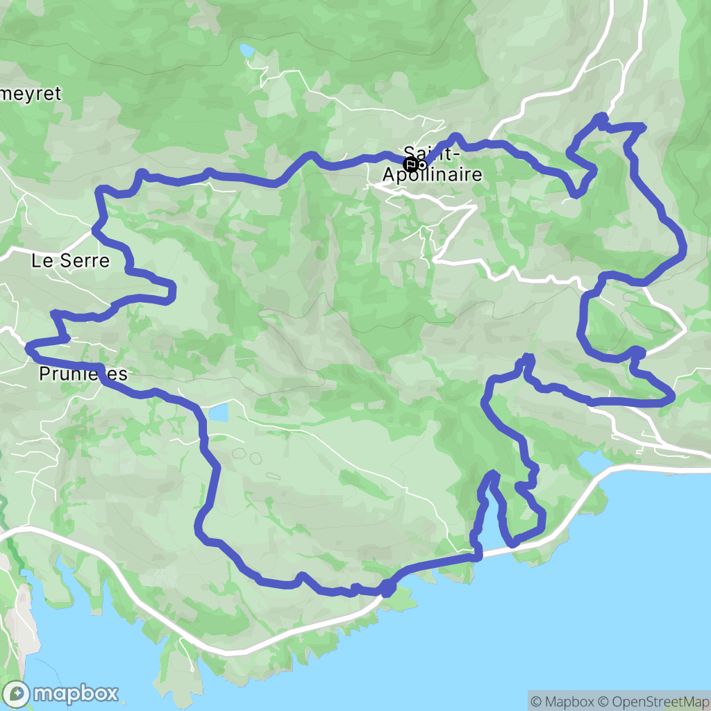 Saint-Apollinaire : carte du parcours de randonnée - France