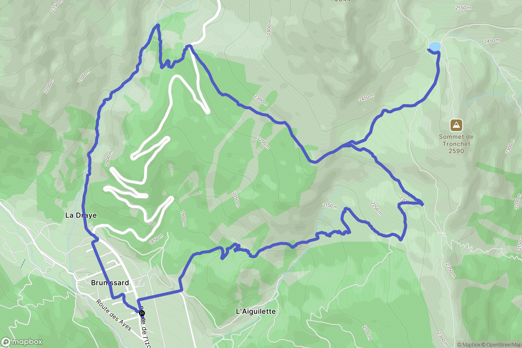 Arvieux : carte du parcours de randonnée - France