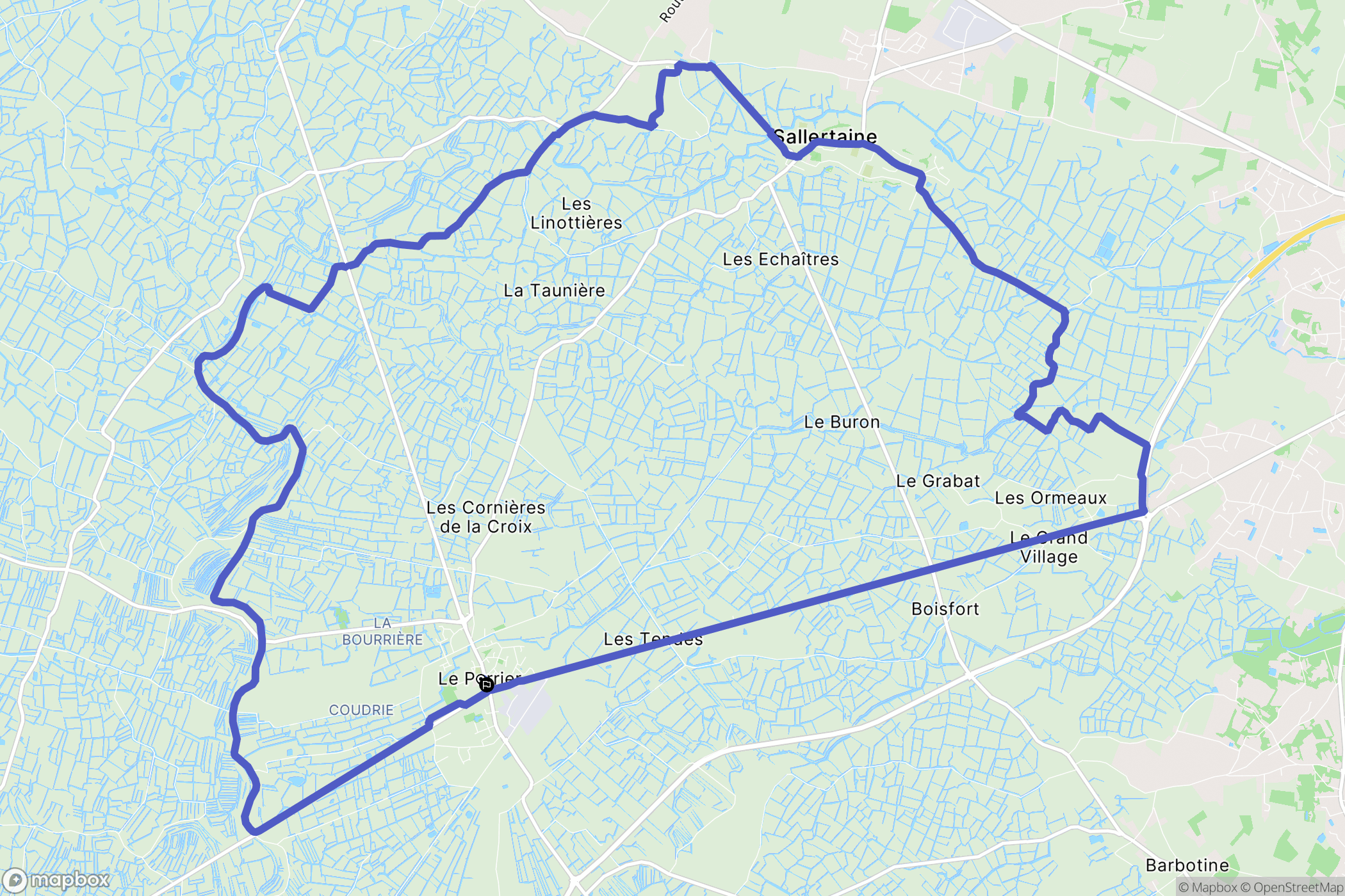 Le Perrier : carte du parcours de randonnée - France