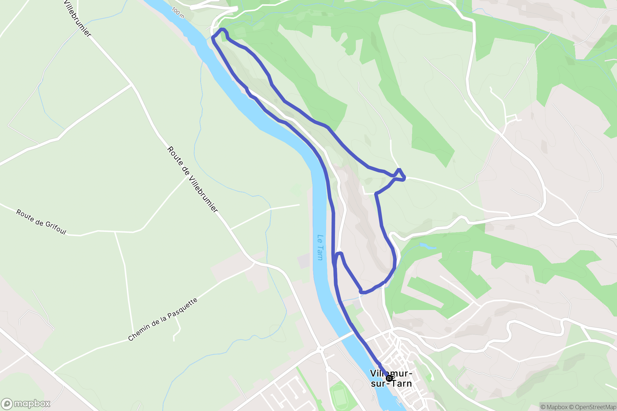 Villemur-sur-Tarn : carte du parcours de randonnée - France