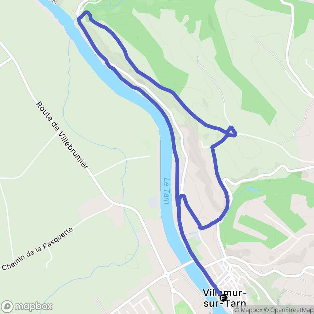 Villemur-sur-Tarn : carte du parcours de randonnée - France