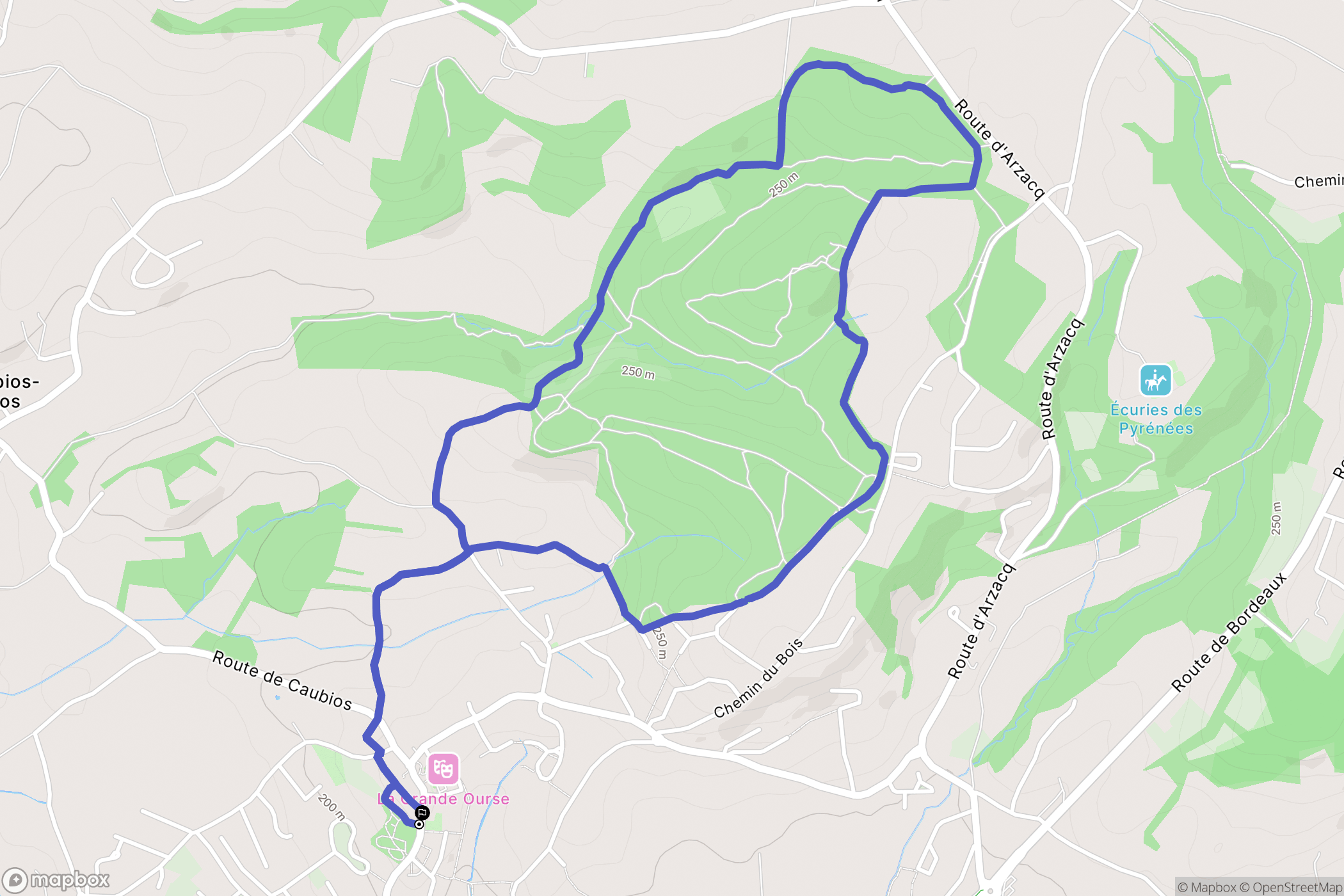 Sauvagnon : carte du parcours de randonnée - France