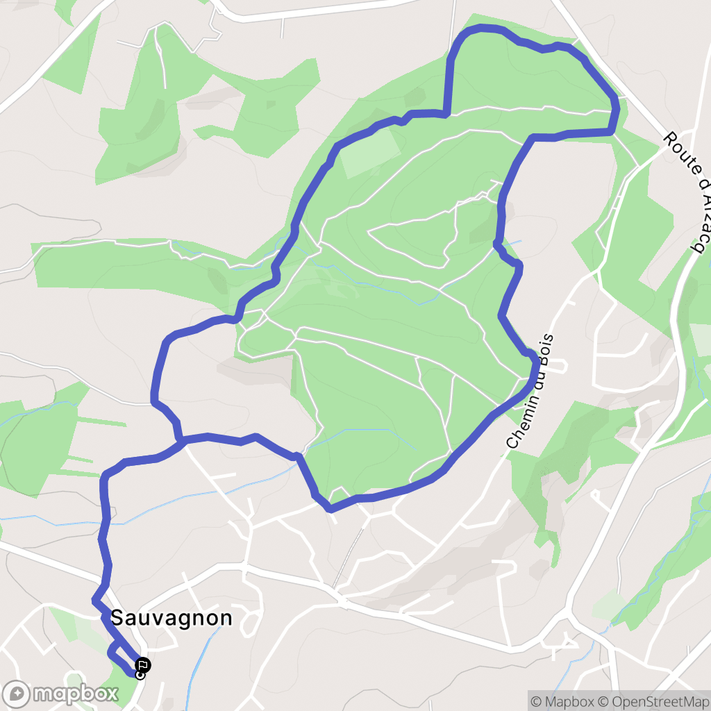 Sauvagnon : carte du parcours de randonnée - France
