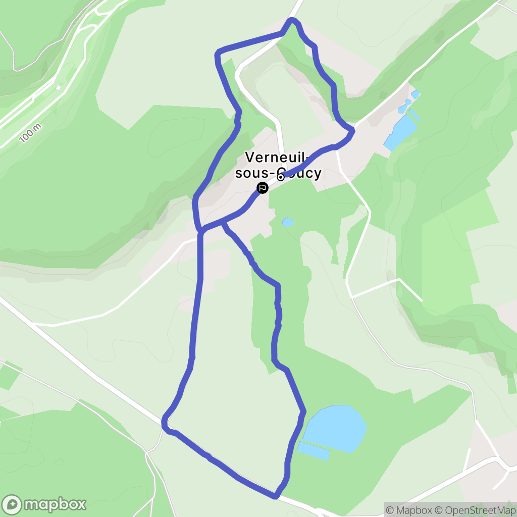 Verneuil-sous-Coucy : carte du parcours de randonnée - France