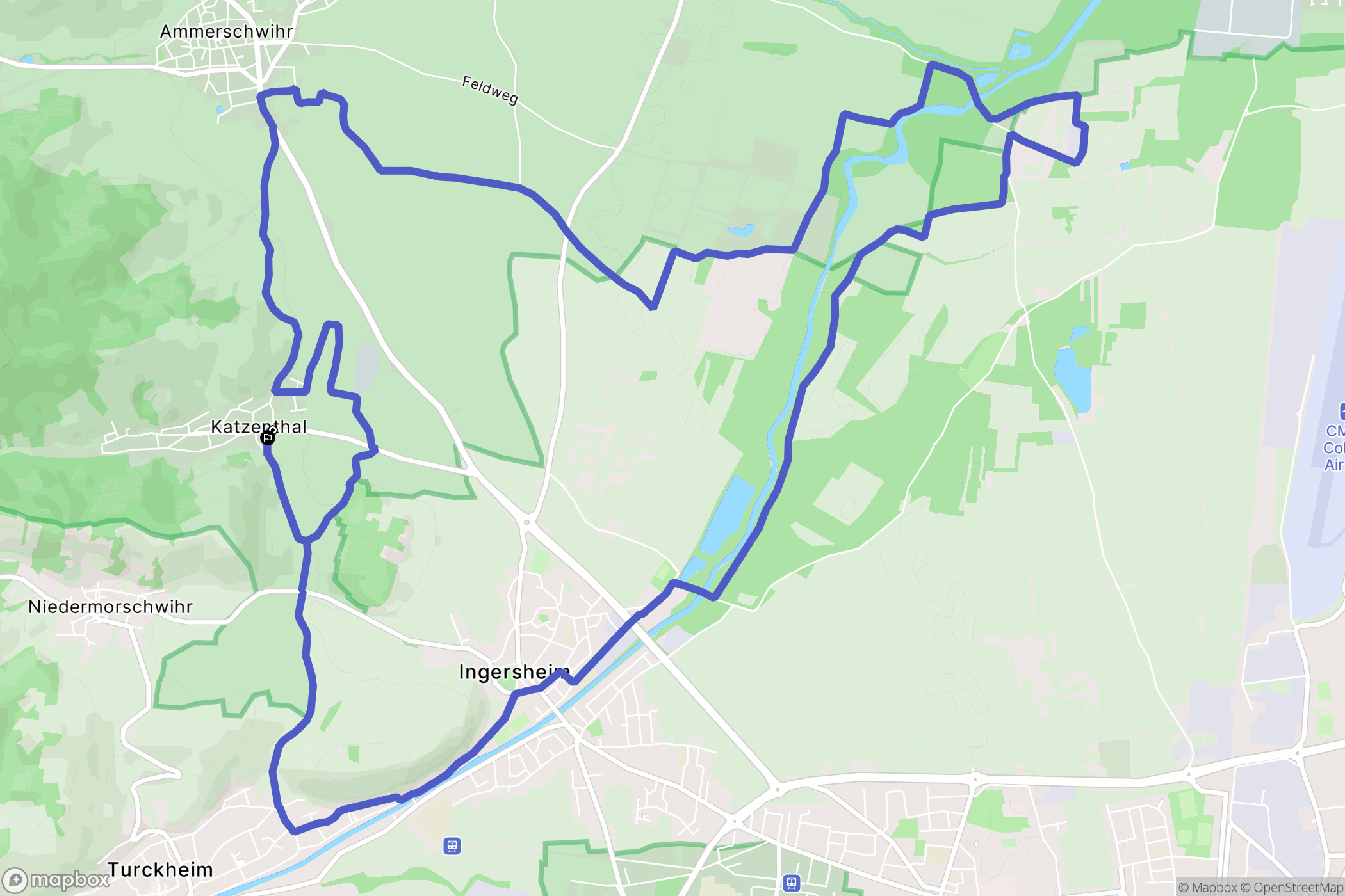 Katzenthal : carte du parcours de randonnée - France