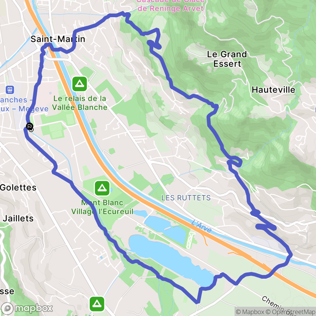 Sallanches : carte du parcours de randonnée - France