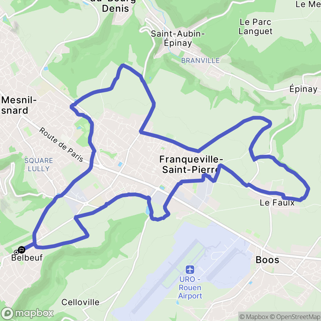 Belbeuf : carte du parcours de randonnée - France