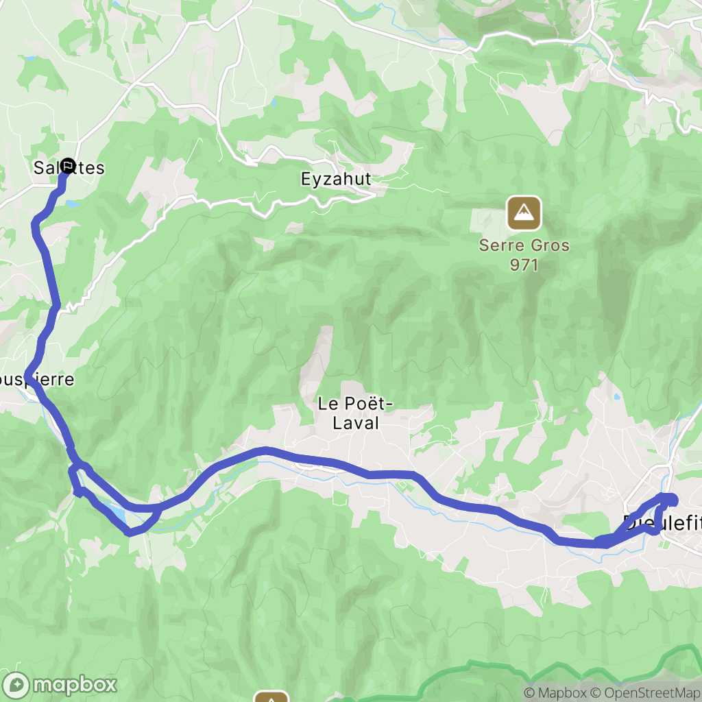 Salettes : carte du parcours de randonnée - France