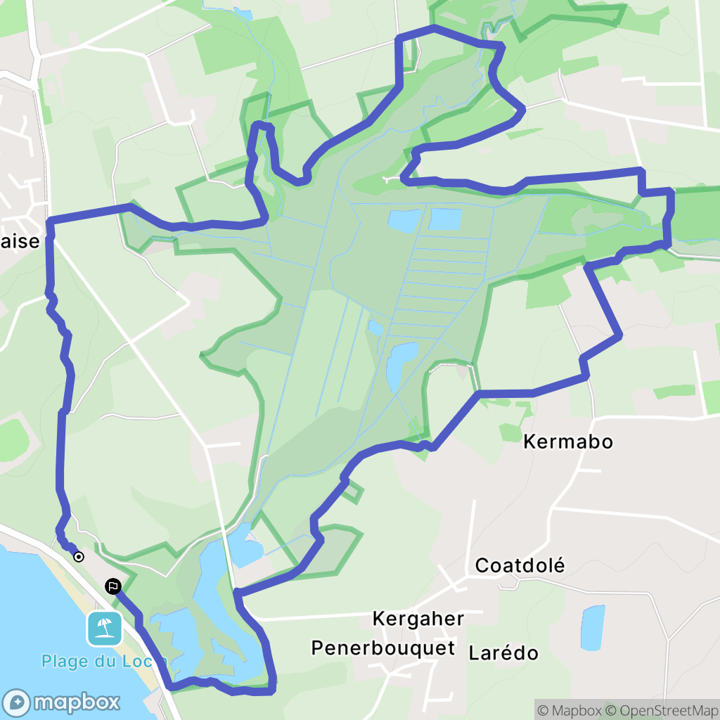 Guidel : carte du parcours de randonnée - France