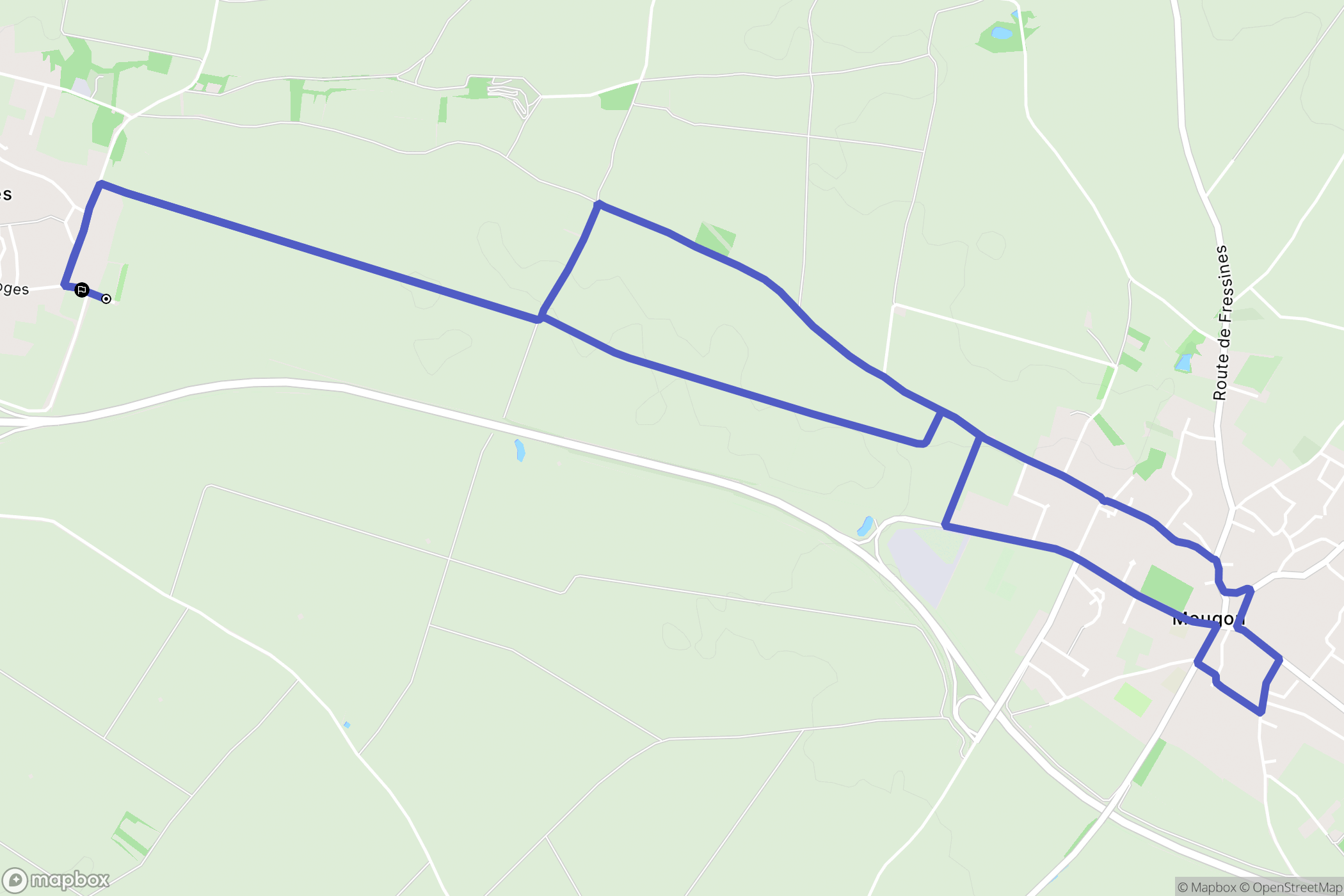 Vouillé : carte du parcours de randonnée - France
