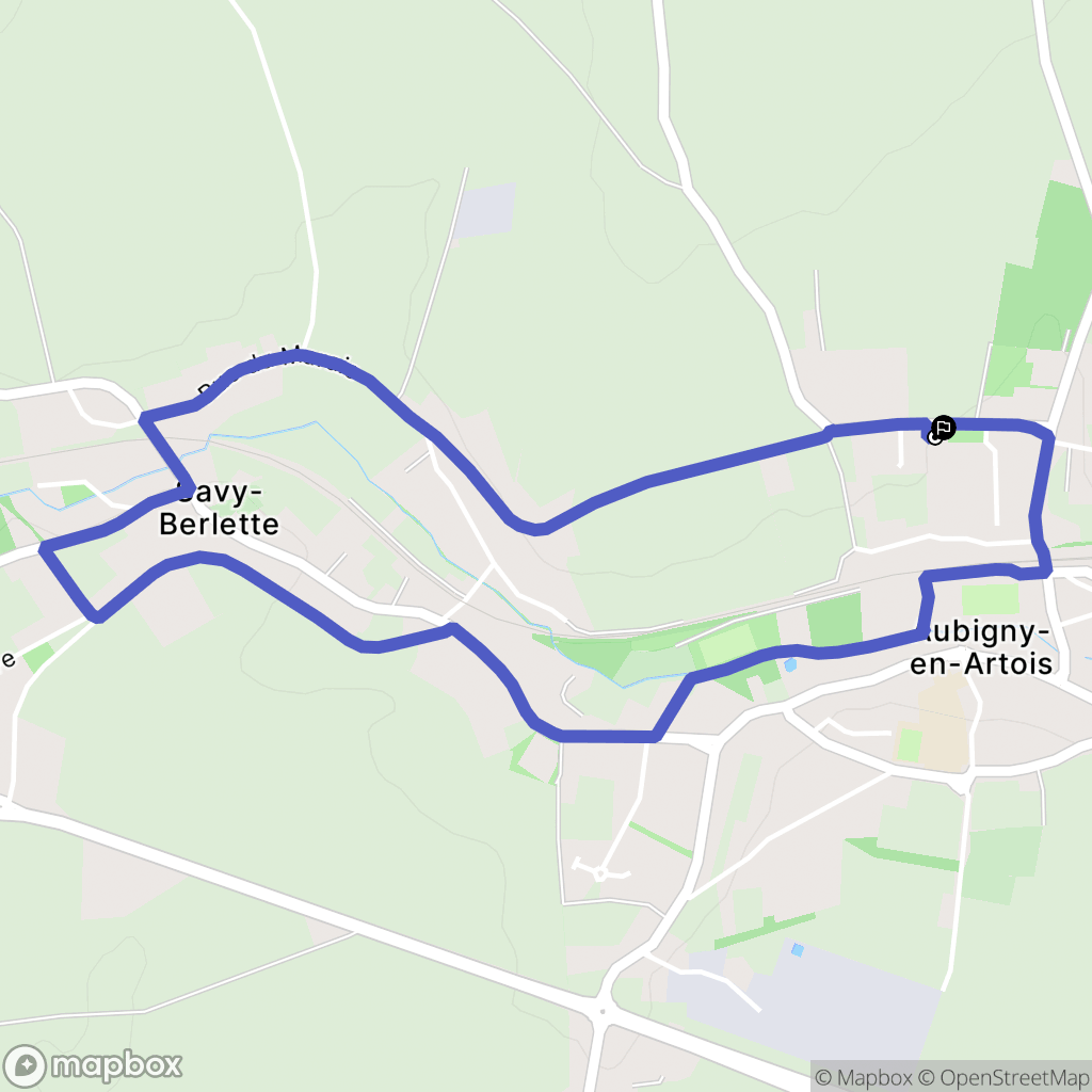 Aubigny-en-Artois : carte du parcours de randonnée - France